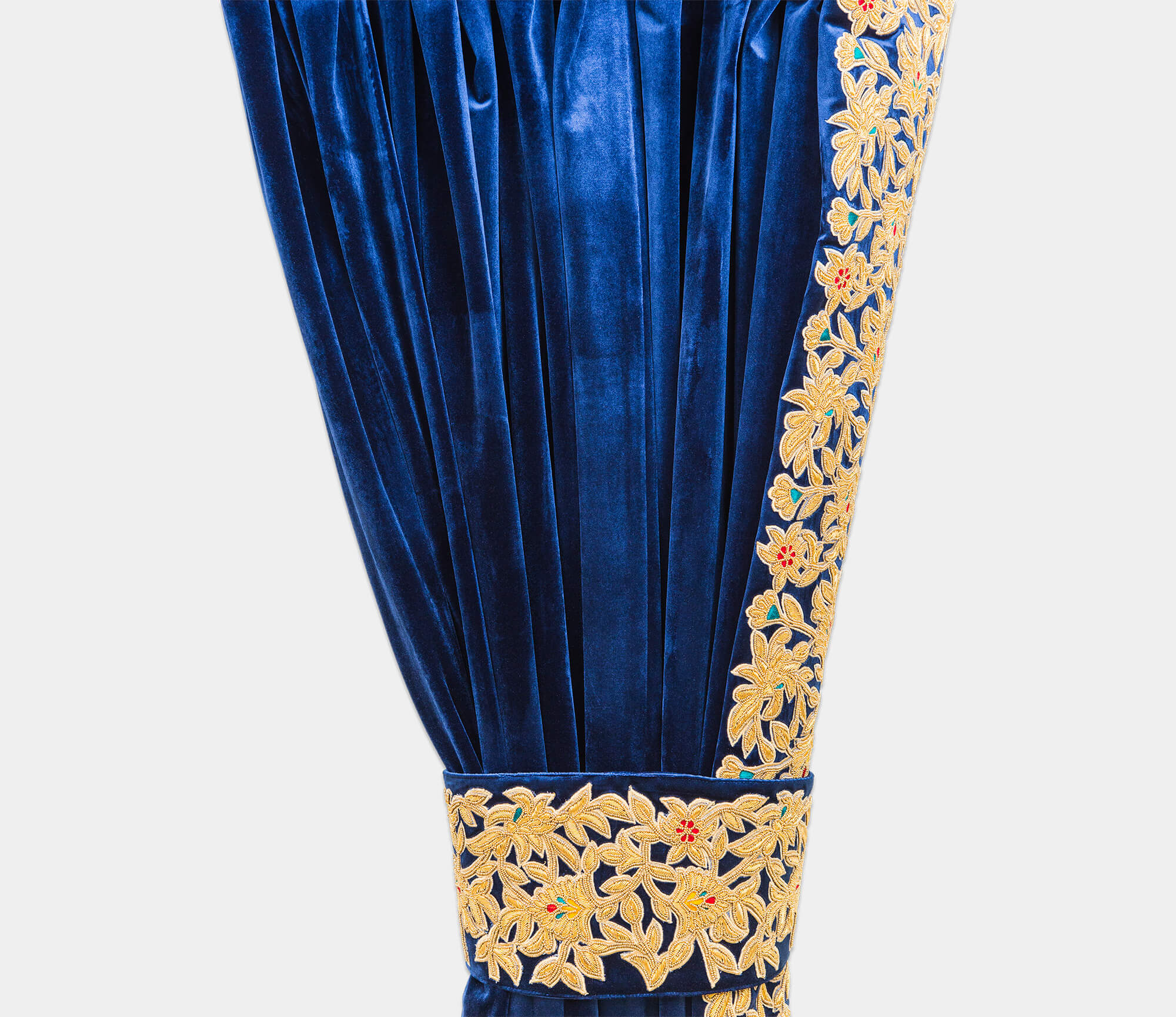 Crown Zari Embroidered Royal Velvet Drapes Miraje